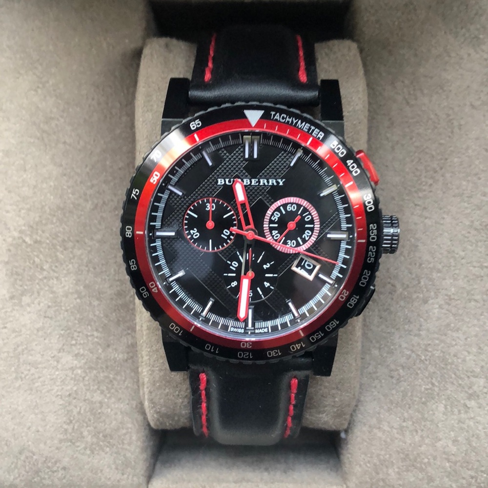 Burberry Authentic Watch with Leather Band